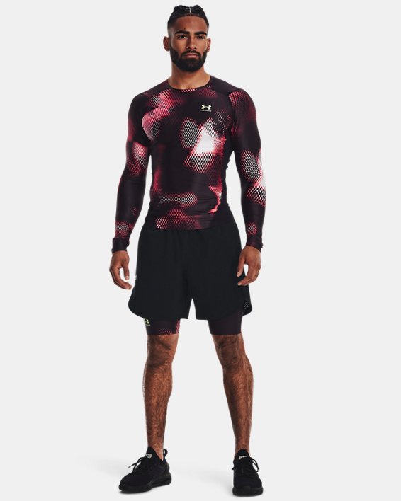 Men's UA Iso-Chill Compression Printed Long Sleeve, Black, pdpMainDesktop image number 2